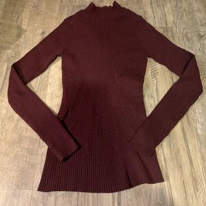 h&m fitted dark red turtleneck